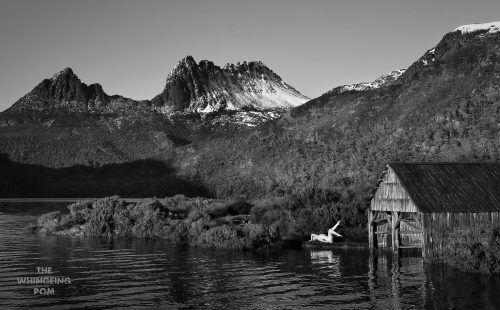 PFTWP_Alicia at Boat House Cradle Mountain_DSC5907 Stage 2 Black and White